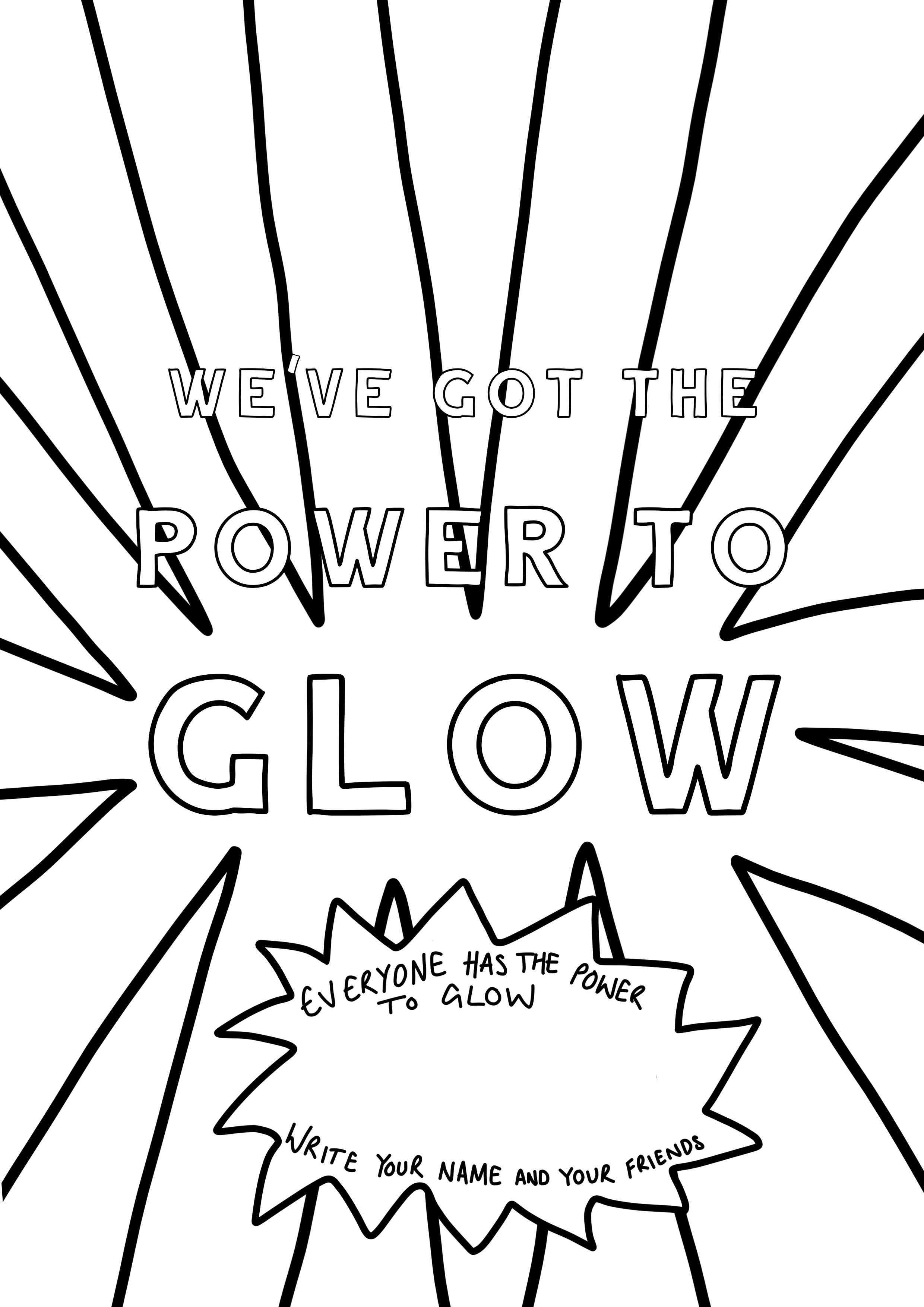Power to Glow colouring sheet